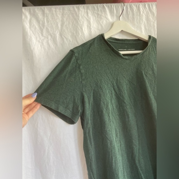 Everlane T Shirt 100% Cotton Crew Olive Green Short Sleeve Size Medium - Picture 5 of 10